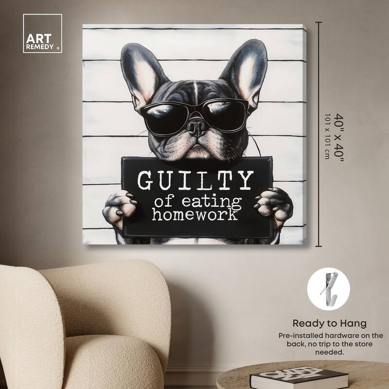 Guilty of Eating Homework Canvas by Art Remedy, Gallery Wrapped