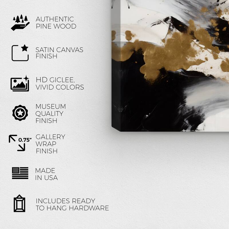 Wynwood Studio Abstract Spilled Gold Liquid Gold and Modern & Contemporary Wall Art Canvas Print