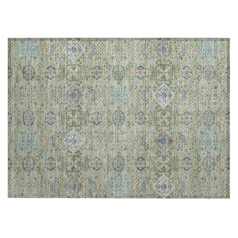 Machine Washable Indoor/ Outdoor Boho Panel Chantille Rug