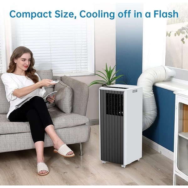 slide 2 of 8, 8000 BTU Portable Air Conditioner, Air Conditioners 3-in-1 Compact Fast Cooling Indoor AC Unit Grey