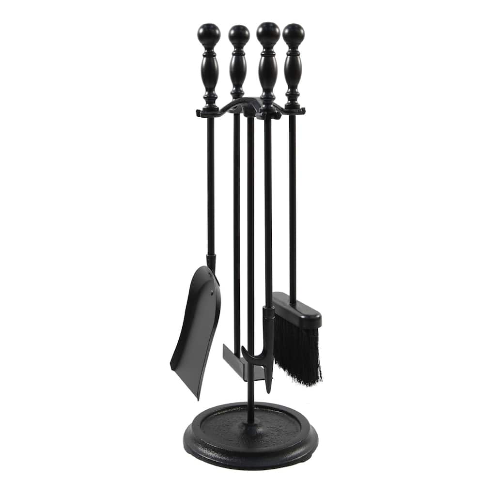 Achla Designs Bolton Mini Set of 4 Fireplace Tools, 24 Inch Tall, Black
