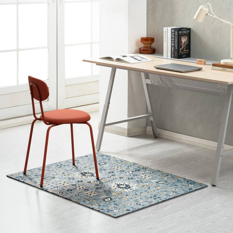 Jani 40"x54" Rug'd Chair Mat-Rug Style Office Chairmat for Carpet & Hard Floors| 0.5" Thick |Non-Slip, Foldable Desk Chair Mat