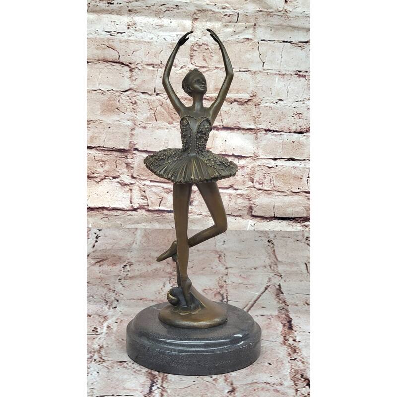 Art Deco Cute Child Ballerina A Bronze Trophy Sculpture Hot Cast Figurine
