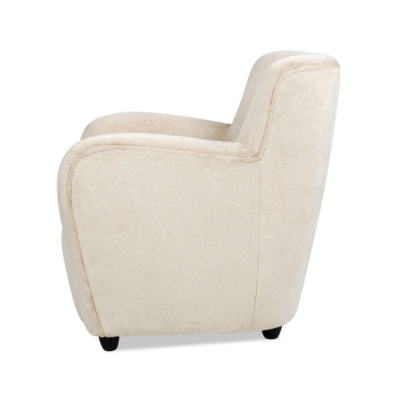 Wolffe 32" Transitional Faux Fur Upholstered Curved Arm Accent Chair