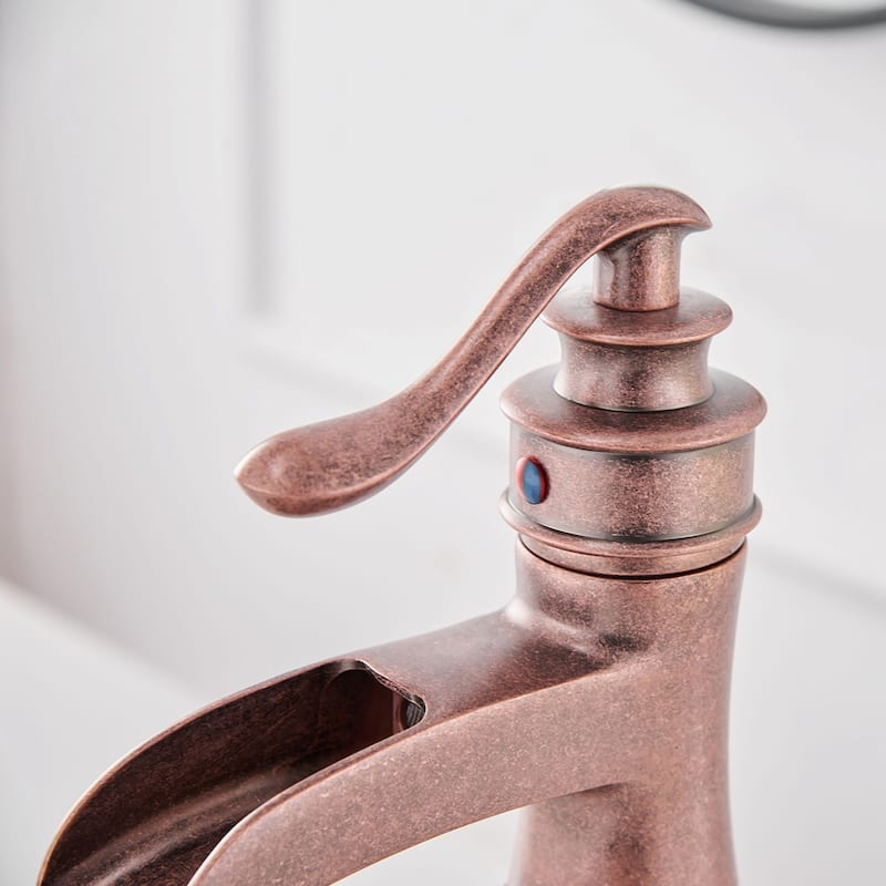 Copper Single Handle One Hole Bathroom Vessel Sink Faucet