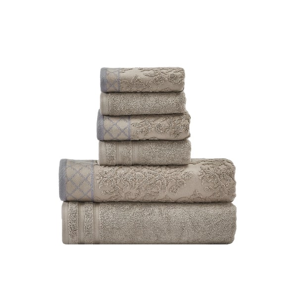 Modern Threads Damask Jacquard Towel Set - Taupe