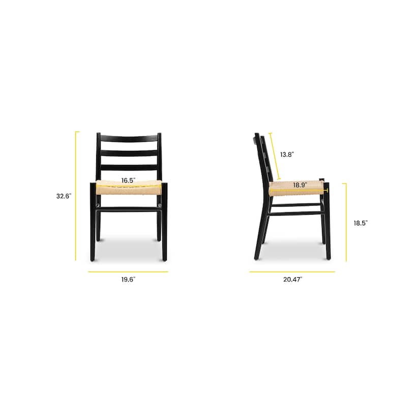 Poly and Bark Ray Dining Chair 2.0 (Set of 2) - Solid Wood Frame