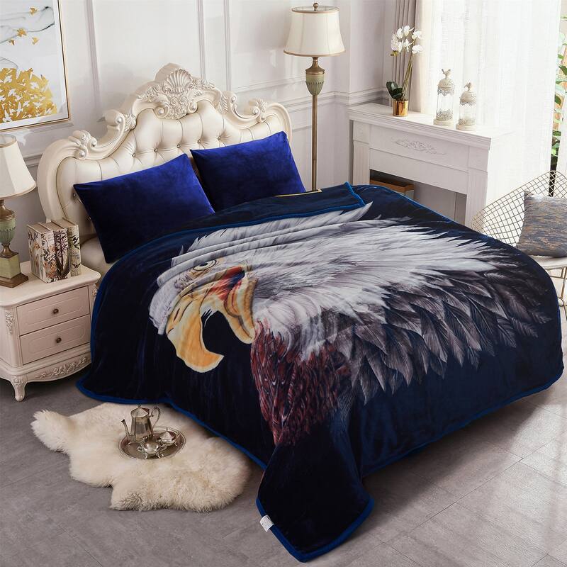 Raschel A&B Printed 2-ply Reversible Korean-style Plush Fleece Blanket