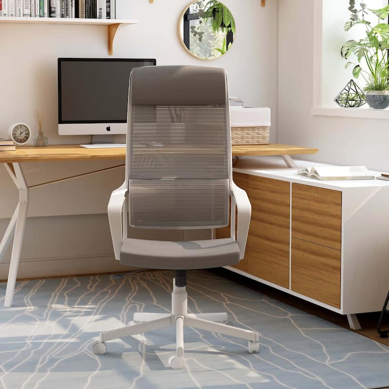 Sykes Contemporary Fabric Height Adjustable Ergonomic Swivel Desk Chair by Furniture of America