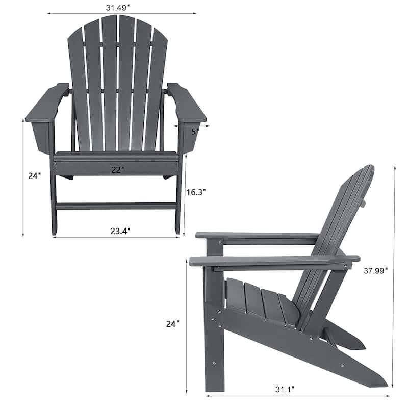 Outdoor Classic Recycled Plastic Adirondack Chair,set of 4 - N/A
