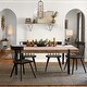 preview thumbnail 1 of 10, Oak Finish MDF Wood and Black Metal Dining Table - 30" H x 63" W x 35.5" D