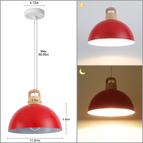 1-Light Modern Pendant Light Fixture with Plug-in Switch for