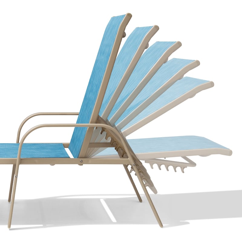 Outdoor Patio Lounger Aluminum Adjustable Chaise Lounge Chairs with Arms (Set of 2/4) - See Picture