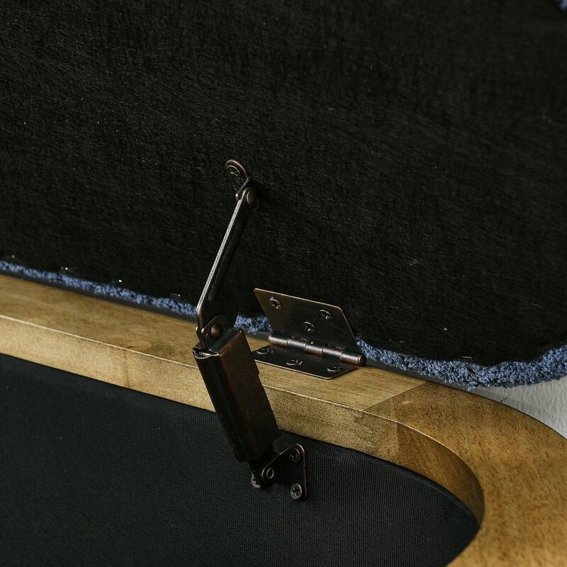 43.3'' Wide Upholstered Fabric Storage Bench with Safety Hinge