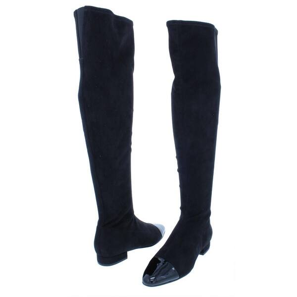 Shop Ivanka Trump Womens Alie Knee High Boots Faux Suede Patent Trim Overstock 23547934