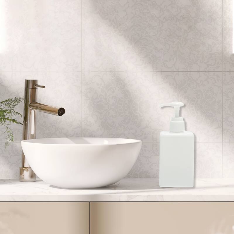 Square Simple Soap Pump Dispenser for Bathroom Laundry Rooms - White - 200ml