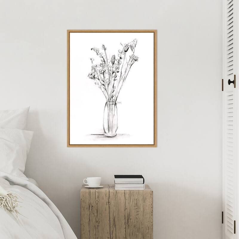 Amanti Art Wild Bouquet Study II by Ethan Harper Framed Canvas Wall Art Print - Sylvie Maple