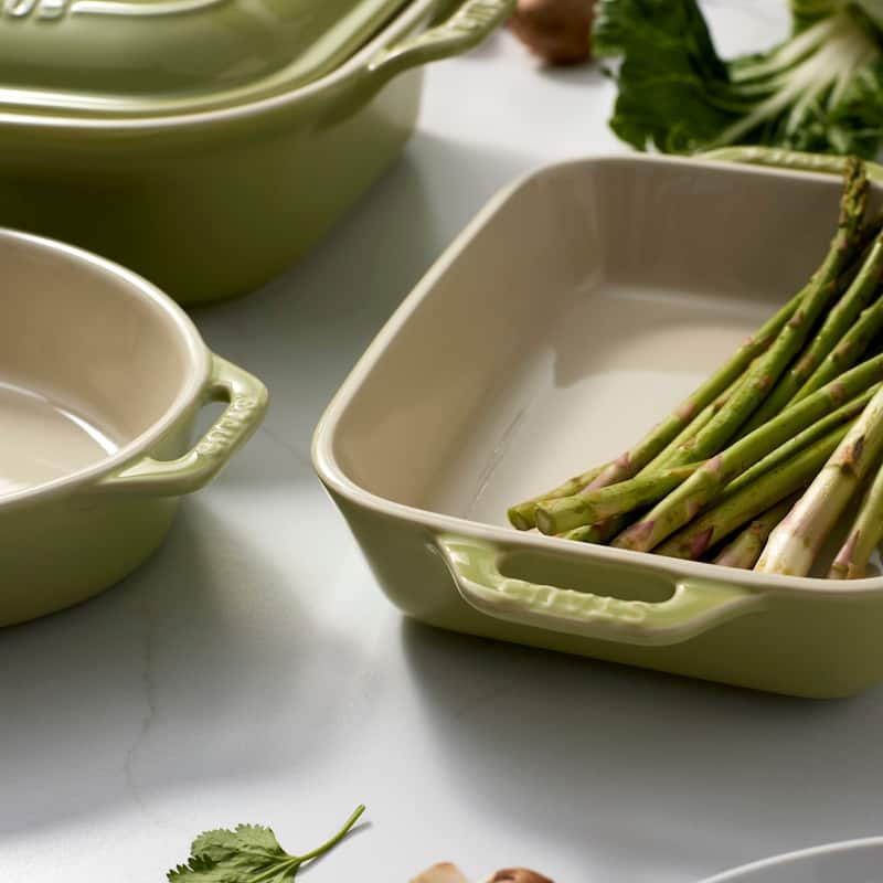 Staub Ceramic 4-pc Baking Pans Set, Casserole Dish with Lid, Brownie Pan, Pastel