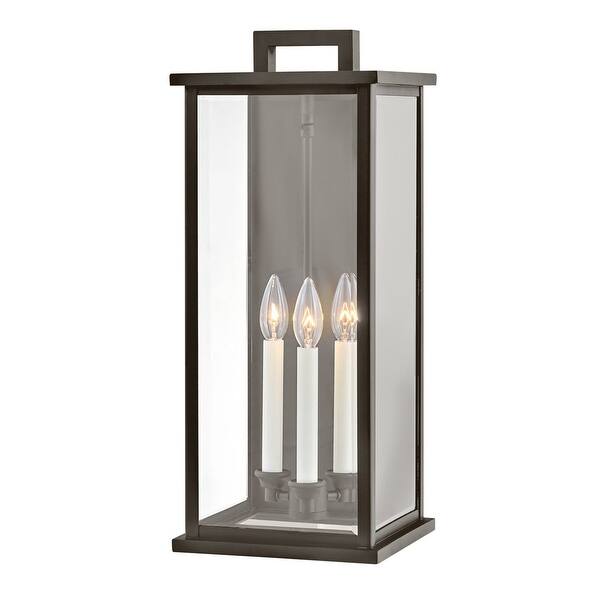 slide 2 of 3, Hinkley Weymouth Collection Three Light Outdoor Large Wall Mount Lantern, Oil Rubbed Bronze