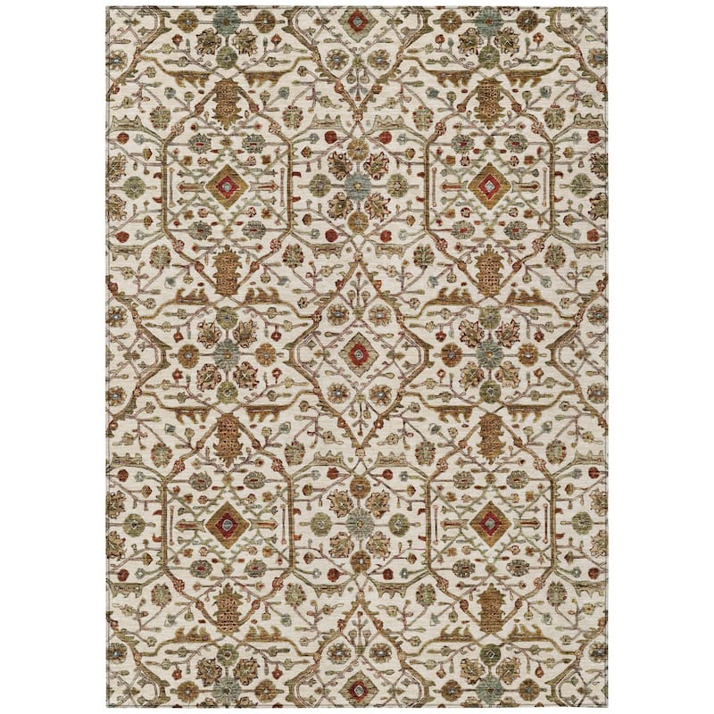 HomeRoots Floral Transitional Rectangle Outdoor Rug