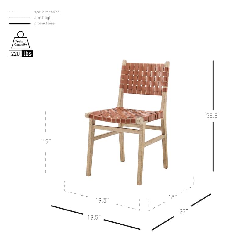 NPD Furniture Marco Faux Leather Dining Side Chair Drift Wood Frame (Set of 2)