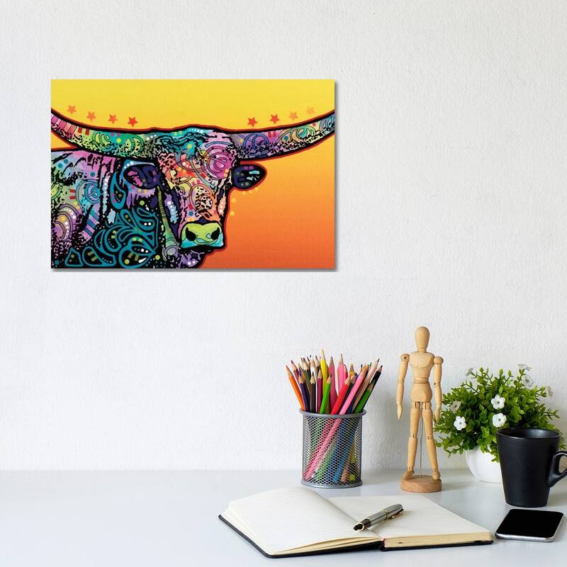 iCanvas "The Longhorn" by Dean Russo Canvas Print - 8x12x0.75