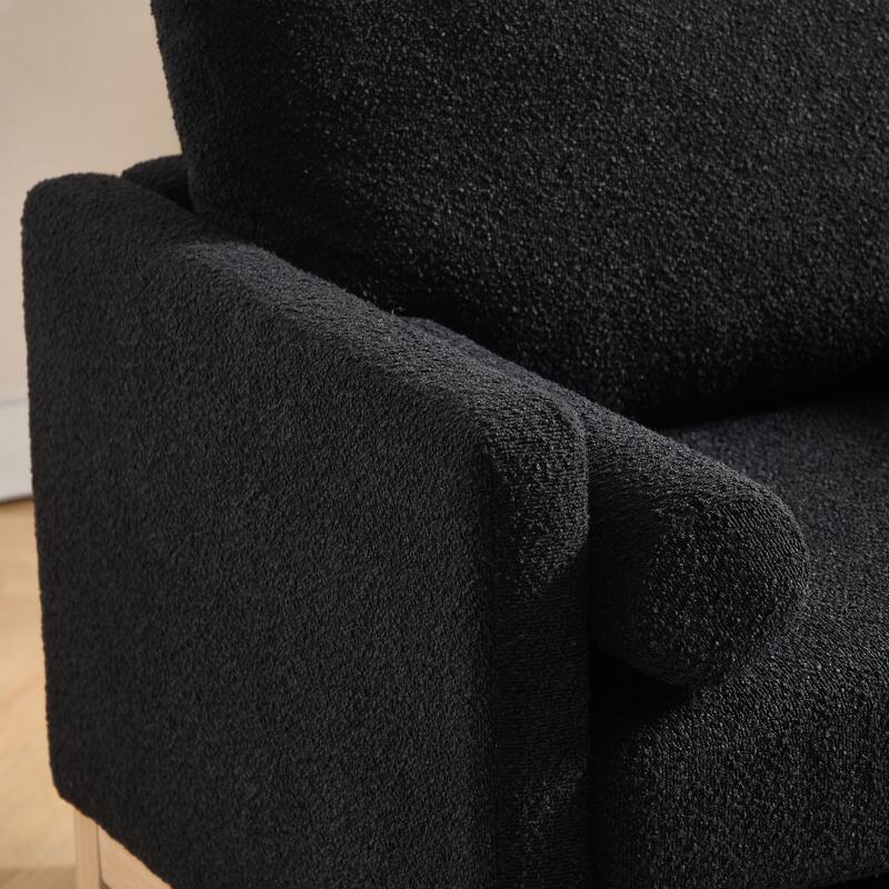 35.4"W Modern Reading Chair Set of 2,Upholstered Accent Chair with Pillows and Wood Legs