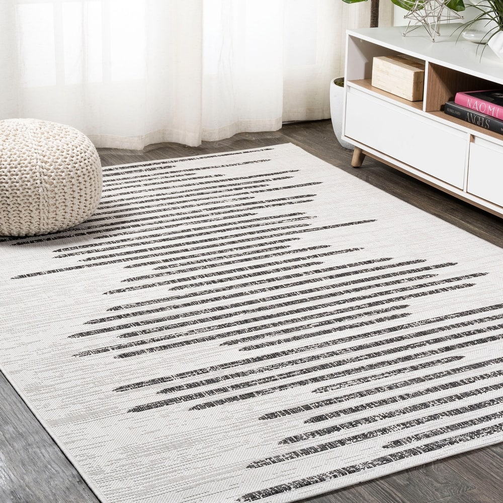 JONATHAN Y Colonia Berber Stripe Geometric Indoor/Outdoor Area Rug