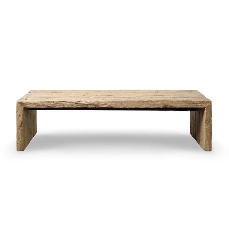 Approx.60 Inches Rustic Vintage Waterfall Coffee Table Weathered Natural - 54 x 84