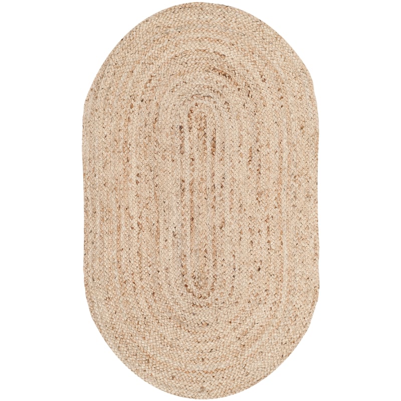 SAFAVIEH Handmade Cape Cod Dina Coastal Jute Rug - 6' x 9' Oval - Natural