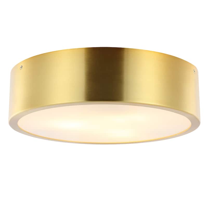 SAFAVIEH Lighting Lola Flush Mount - 15" W x 15" D x 4" H - Brass - 15Wx15Dx4H