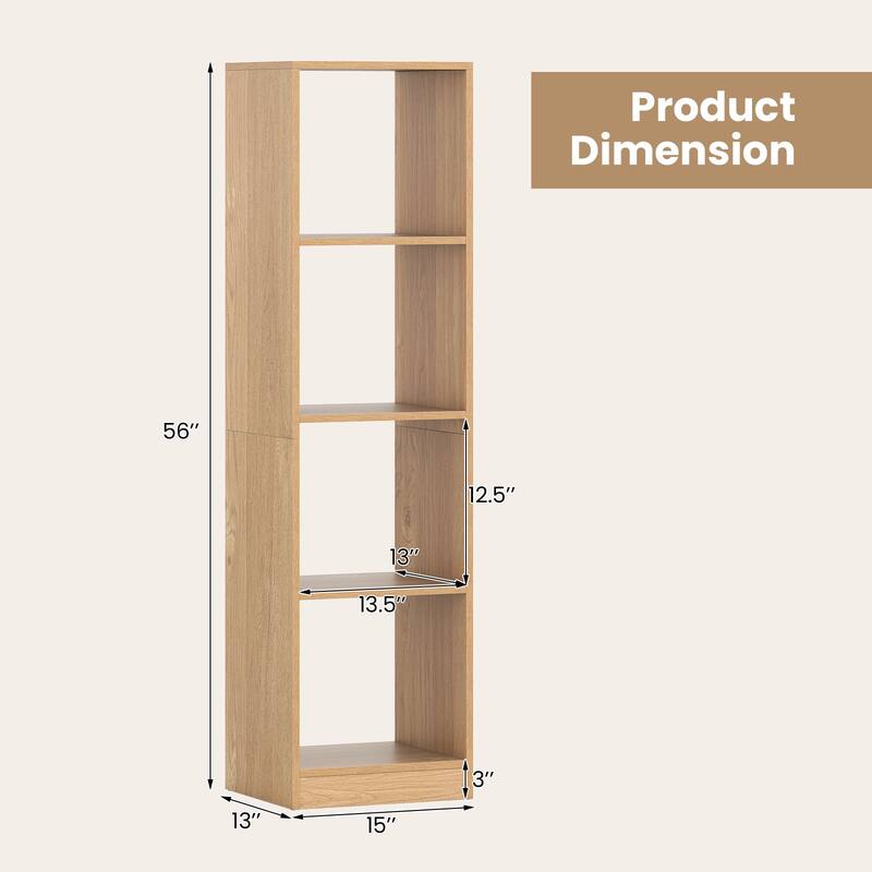 Gymax 2PCS 5-Tier Bookshelf Corner Bookcase Storage Display Organizer