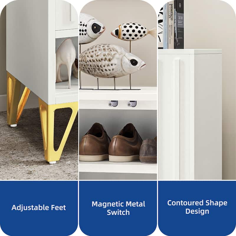 Moasis 5-Tier Shoe Storage Steel Shoe Cabinet with 3 Doors