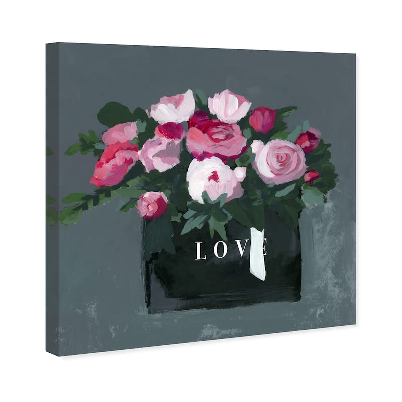 Wynwood Studio Canvas Fashion and Glam Love Pink Bouquet Pink and Pastel Pink Glam Wall Art Canvas Print