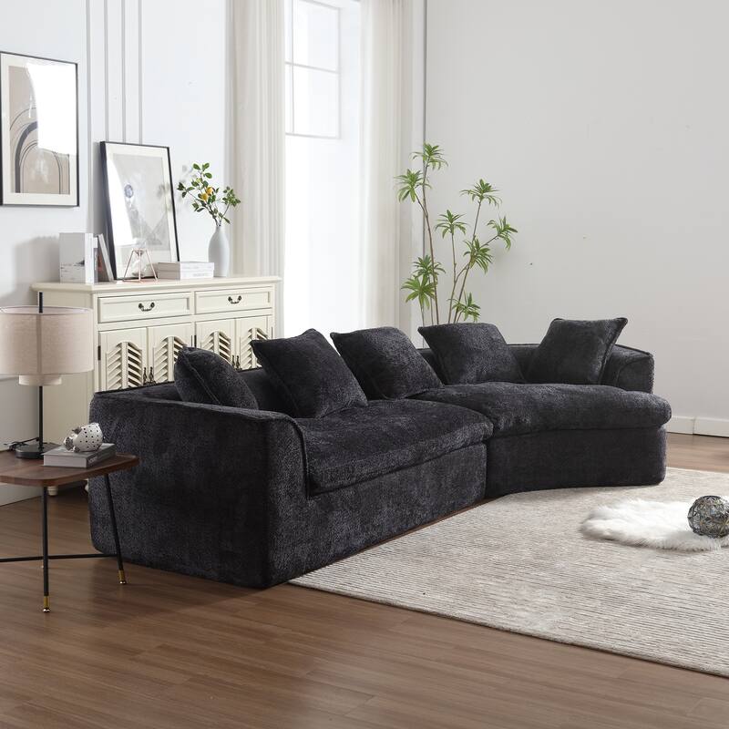 Modern Boucle 3-Seater Sofa with Double Seat and Corner Design, Oversized and Comfortable for Living Room or Office.