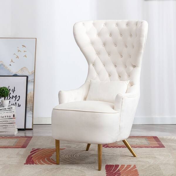 Upholstered Tufted Velvet High Wingback Accent Chair Bed Bath