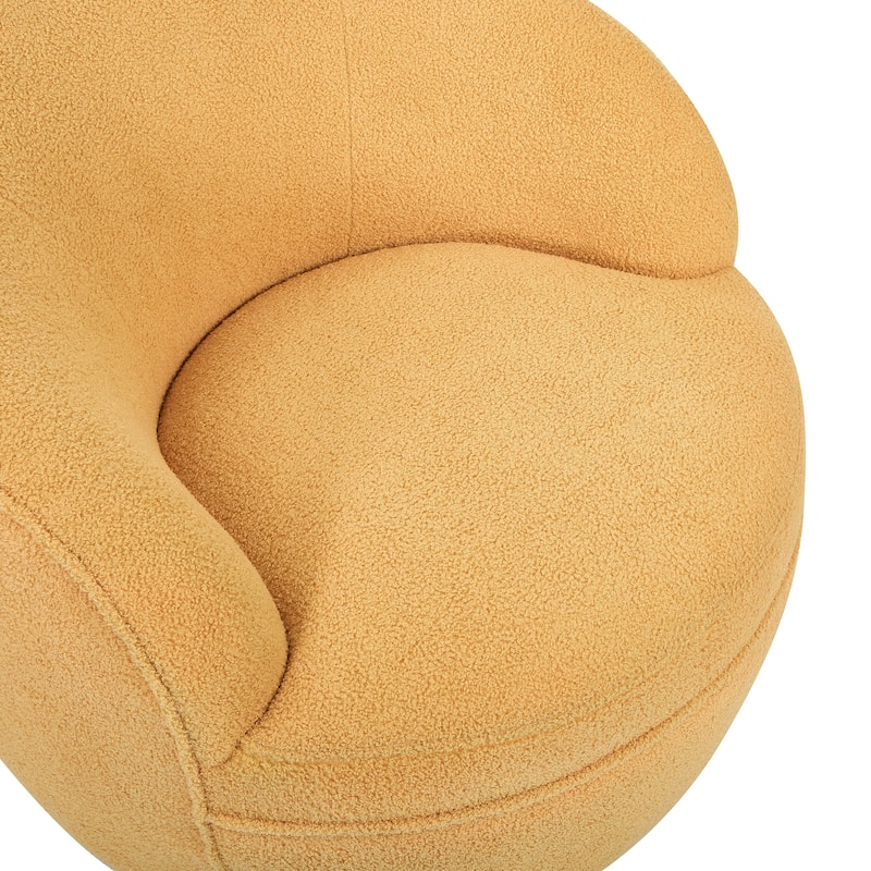 Swivel Single Lounge Sofa Plush Barrel Chair with Thick Foam Padding, Round Armchair Accent Chair Club Chair