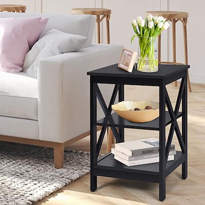 Porch & Den Strickland 3-tier X-accent End Table
