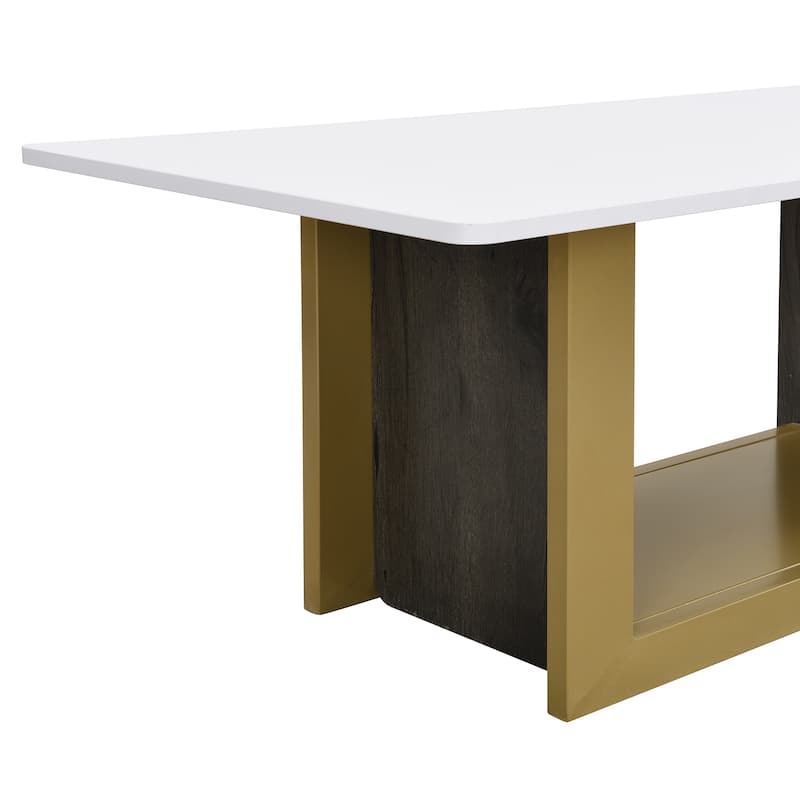 Modern 2-Piece Coffee Table Set, Small Square End Table with Spacious Top, Center Table for Living Room