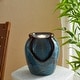preview thumbnail 19 of 30, Glitzhome Leaf Textured Ceramic Jar Indoor Tabletop Water Fountain with LED Lights