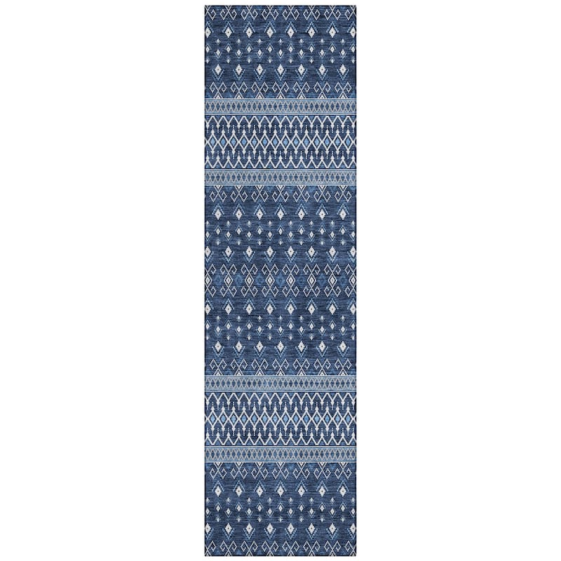 Machine Washable Indoor/ Outdoor Chantille Boho Morrocan Rug
