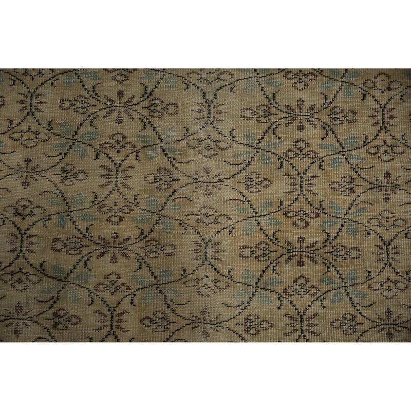 Hand Knotted Oriental 100% Wool Carpet Transitional Floral Yellow & Gold Anatolian Area Rug - 7' 6'' X 4' 10''