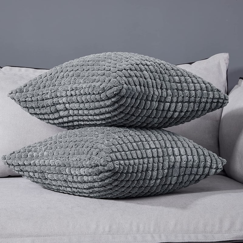 Deconovo Corduroy Throw Pillow Covers 2 PCS(Cover only)