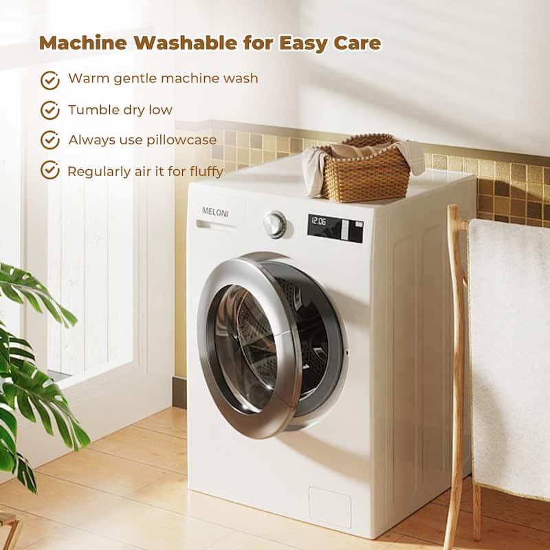 The Beyond Bed™ Set of 2 Goose Feather Down Gusseted Bed Pillow with Breathable Cotton Cover - White