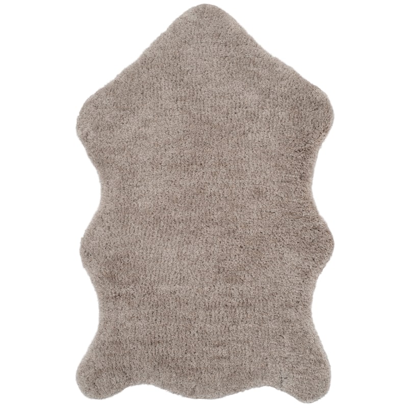 SAFAVIEH Handmade Sheep Shag Nurhayat Solid Rug - 2'6" x 4' - Silver