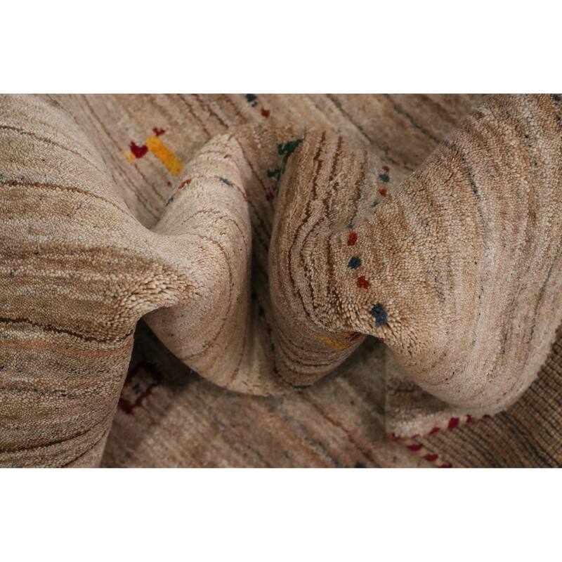 Hand Knotted Oriental 100% Wool Carpet Tribal Animal Pictorial Brown Gabbeh Area Rug - 8' 10'' X 5' 10''