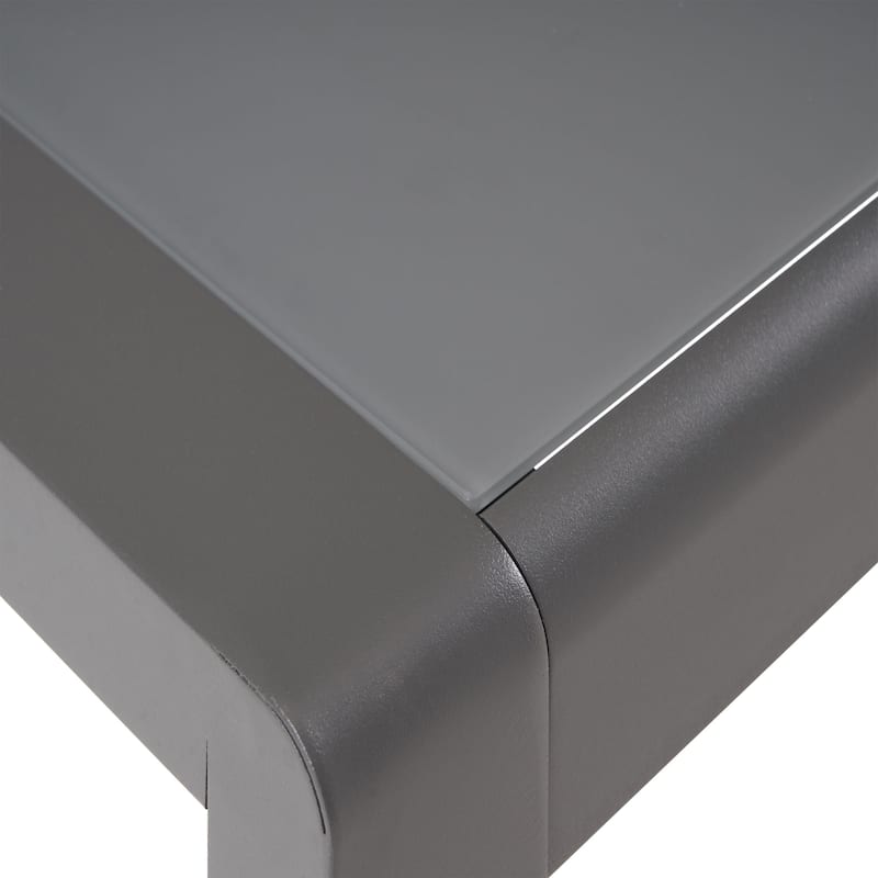 Cape Coral Outdoor Aluminum and Tempered Glass Side Table by Christopher Knight Home