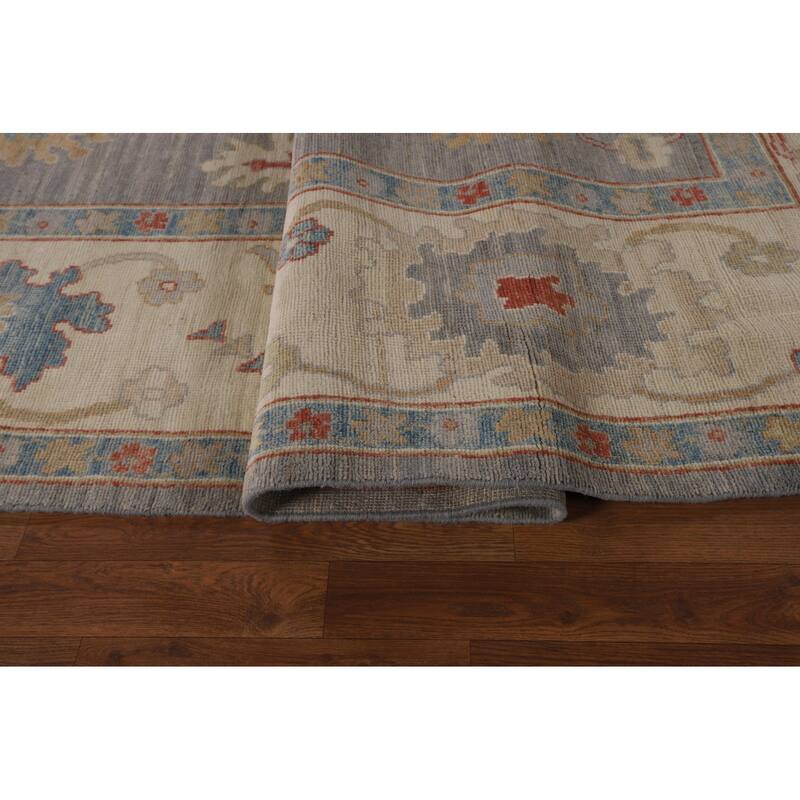 Oushak Turkish Large Area Rug Handmade Vegetable Dye Wool Carpet - 10'0"x 14'0"