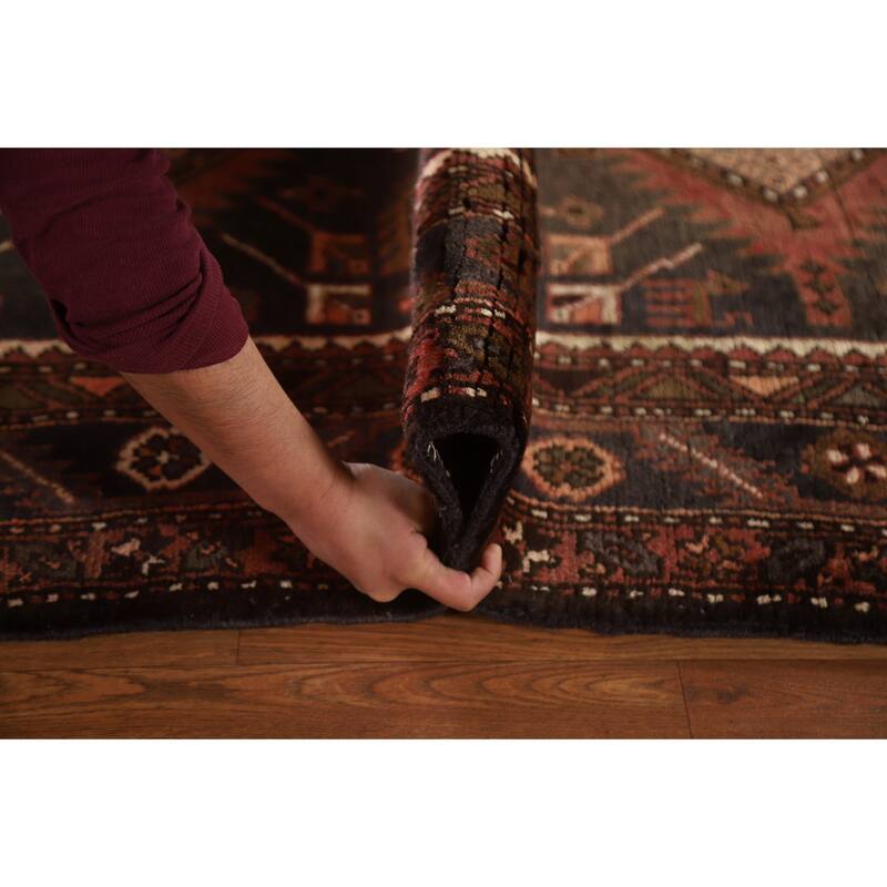 Heriz Persian Vintage Runner Rug Hand-knotted Wool Carpet - 3'8"x 11'4"
