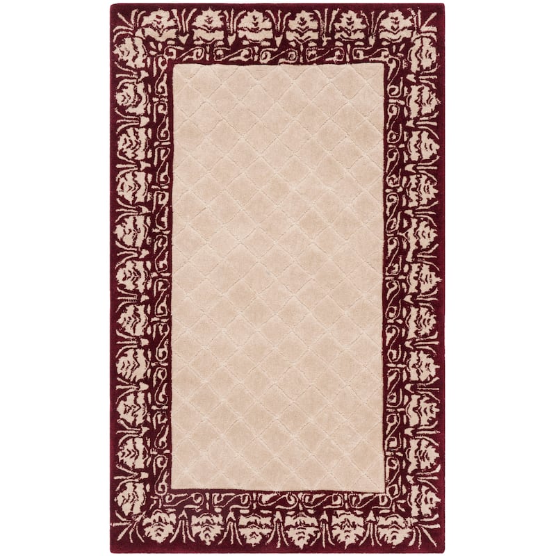 SAFAVIEH Handmade Total Performance Majbritt Oriental Trellis Rug - 3' x 5' - Ivory/Maroon